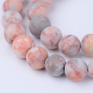 8MM Frosted Red Netstone Beads-ONE Gemstone Bead Strand-Jewelry Crafts NWT